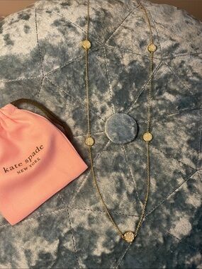 kate spade Gold Pavé Disc Station Long Necklace - Gold